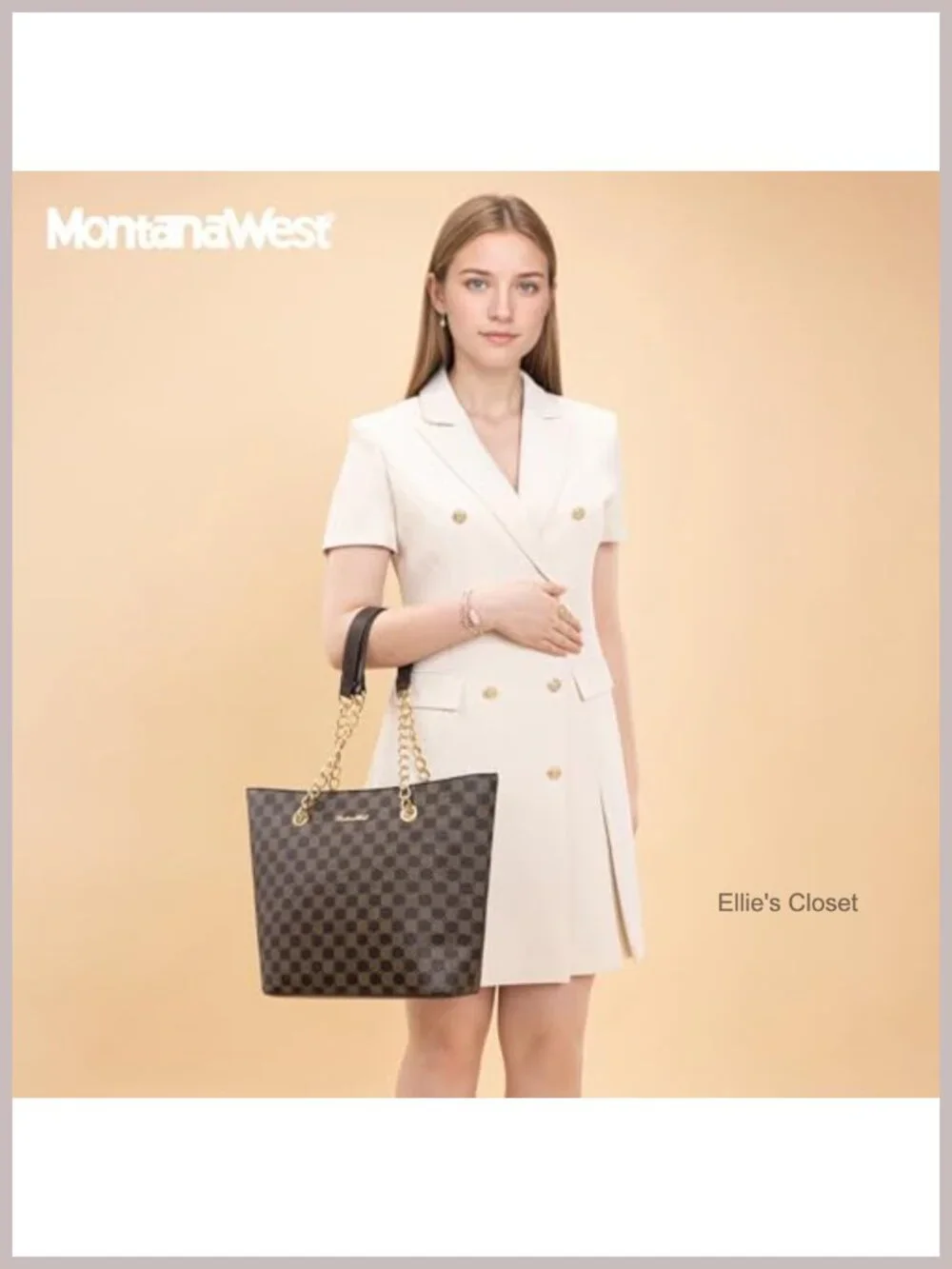Vegan Leather Chain Top-Handle Satchel Tote Purse with Large Capacity